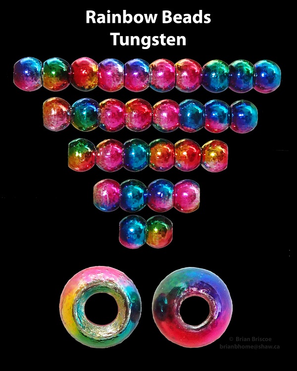 Rainbow Tungsten Beads - 50 pk.